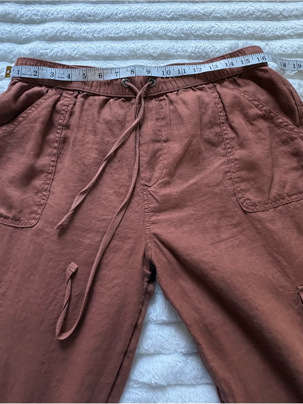Nicole Miller New York 100% Linen Cargo Jogger Pants - Picture 5 of 8